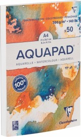 Clairefontaine A4 Aquapad  Cold Pressed 300gr 50sheets  975721C