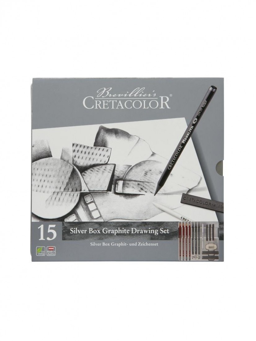 Cretacolor 15 Silver Box Grafite Drawing Set 400-18