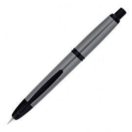 Pilot Capless (Vanishing point), Metallic - Black Matte Trim - Grey - Medium Nib Fountain Pen Pil