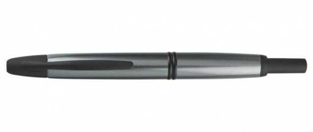 Pilot Capless (Vanishing point), Metallic - Black Matte Trim - Grey - Medium Nib Fountain Pen Pil