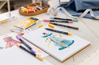 Faber Castell Goldfaber Sketch Marker Graphic Novel Alcohol Marker with Brush Tip and Fineliner Tip (Pack of 6) 164810