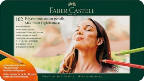 Faber Castell Polychromos Artists Maximum Lightfastness Colour Pencils - Tin of 102 - 210061