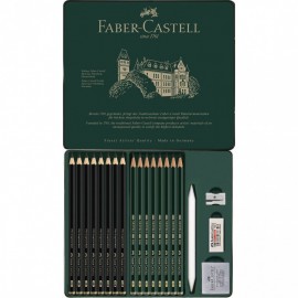 Faber Castell Pitt Graphite Matt & Castell 9000  tin of 20 115224