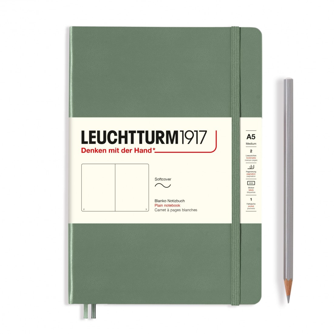 Leuchtturm 1917 Notebook A5 Olive Plain Soft Cover