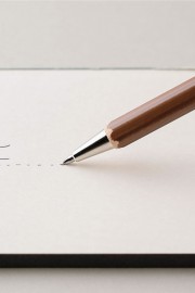 Kitaboshi Ballpoint Pen  1.0mm  Black Ink  W-600N  Wood Grain