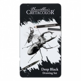 Cretacolor Deep Black Drawing and Sketching Set, 10pcs 400 09