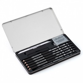 Cretacolor Deep Black Drawing and Sketching Set, 10pcs 400 09