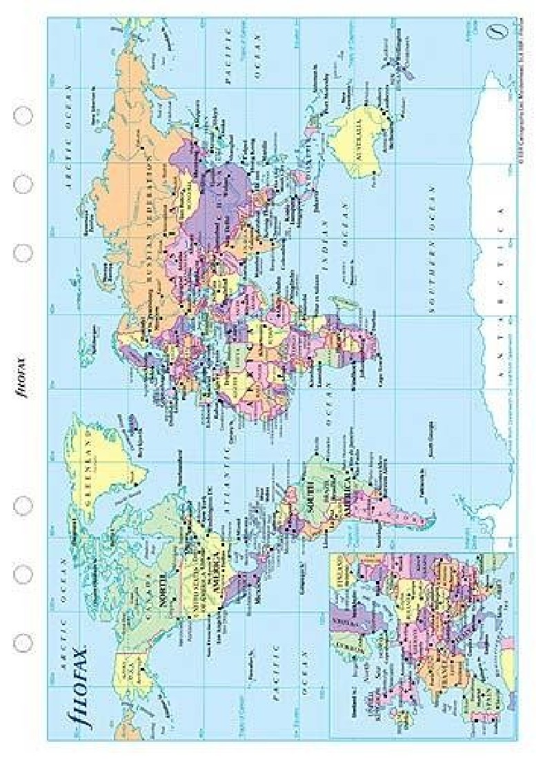 Filofax Refill A5 Organiser World Map 341904