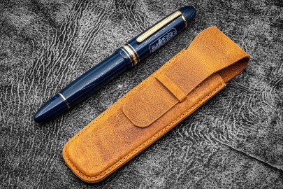 Galen Slim Leather Pen Sleeve for Single Pen - C.H. Brown