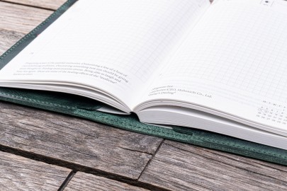 Galen Leather Slim A6 Notebook Planner Cover - Crazy Forest Green