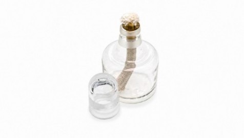 Francesco Rubinato set, with glass dip pen, brass  base, bronze wax seal stamp, sealing wax, glass box, 8829