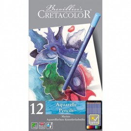 Cretacolor 12 Aquarelle pencils in tin box, 24012