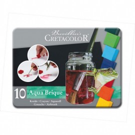 Cretacolor 10 Aqua Brique, watercolor paint in block form, 415 10