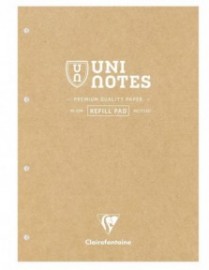 Clairefontaine Rhodia 9883C,Uninotes stapled pad 21x31.8cm, 200 pages, 4 hole punched, lined with margin, white lined paper 90gsm