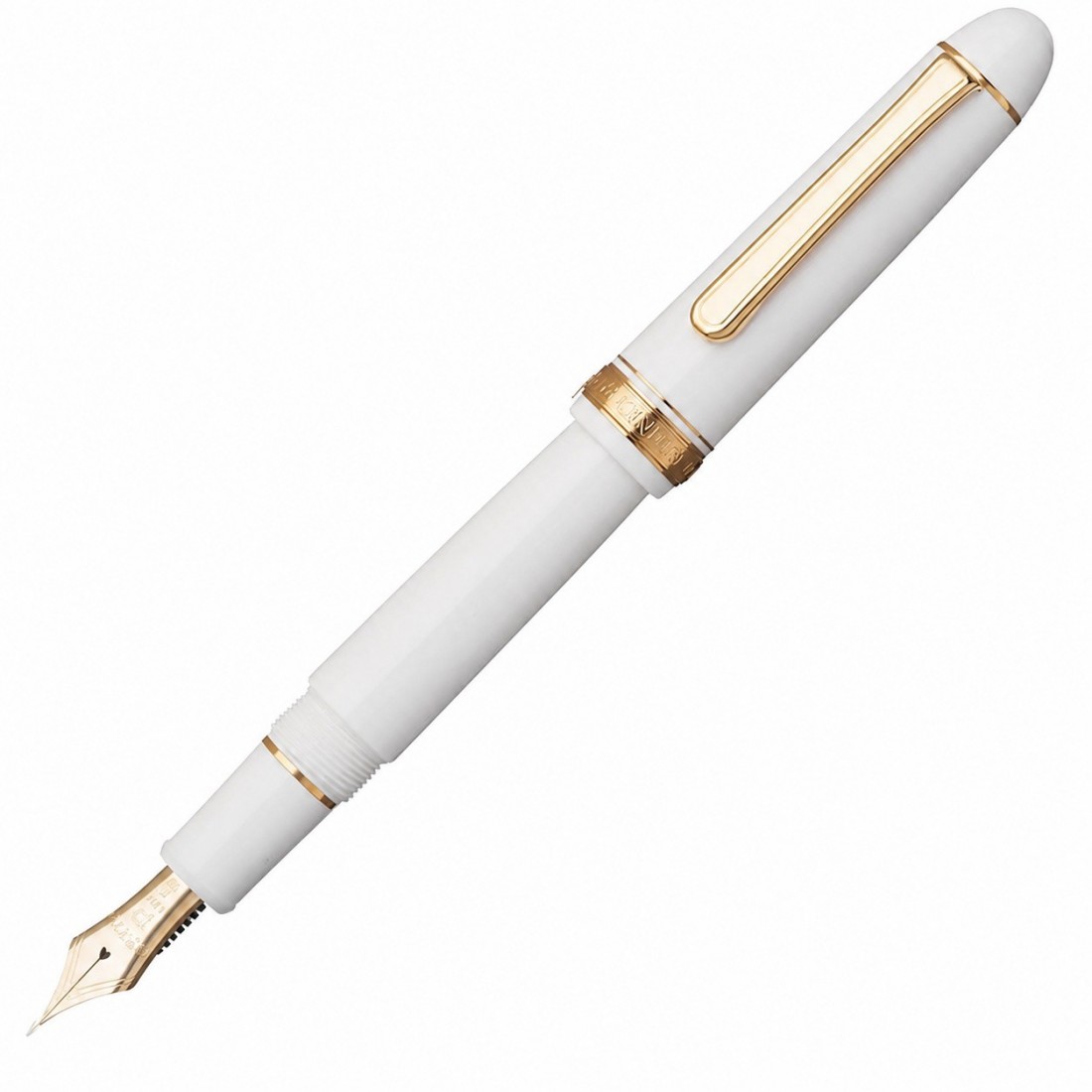 Platinum 3776 Chenonceau White PNB-1500 2 fountain pen with converter and gold 14k nib