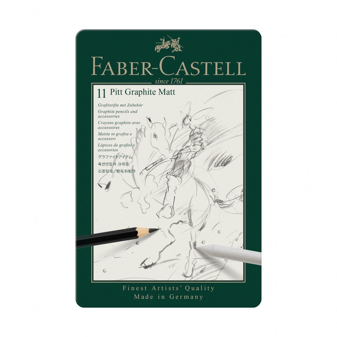 Faber Castell 115220 Pitt Graphite Matte Pencils Tin of 12