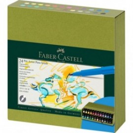 Faber Castell Pitt Artist Pen Brush India ink pen, studio box of 24, 167191