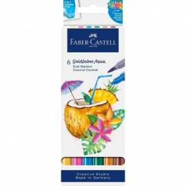 Faber Castell Goldfaber Aqua Dual Marker, set of 6, Coconut Cocktail 164509