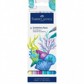 Faber Castell Goldfaber Aqua Dual Marker, set of 6, Seashell Symphony, 164510