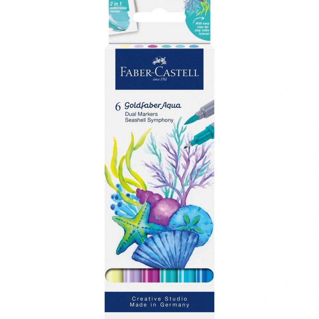 Faber Castell Goldfaber Aqua Dual Marker, set of 6, Seashell Symphony, 164510