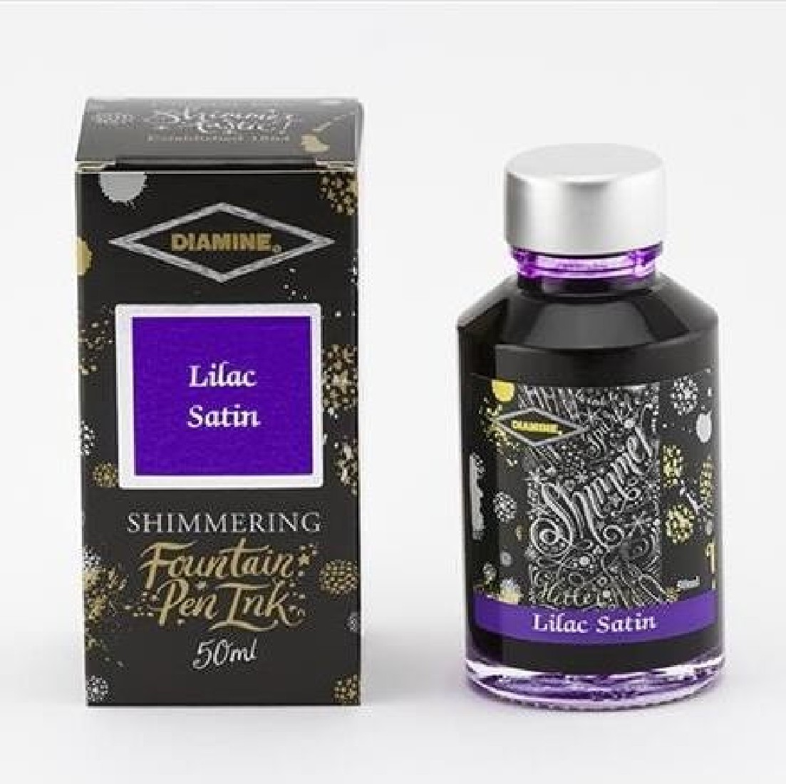 Diamine 50ml Lilac Satin Fountain pen shimmer ink bottle