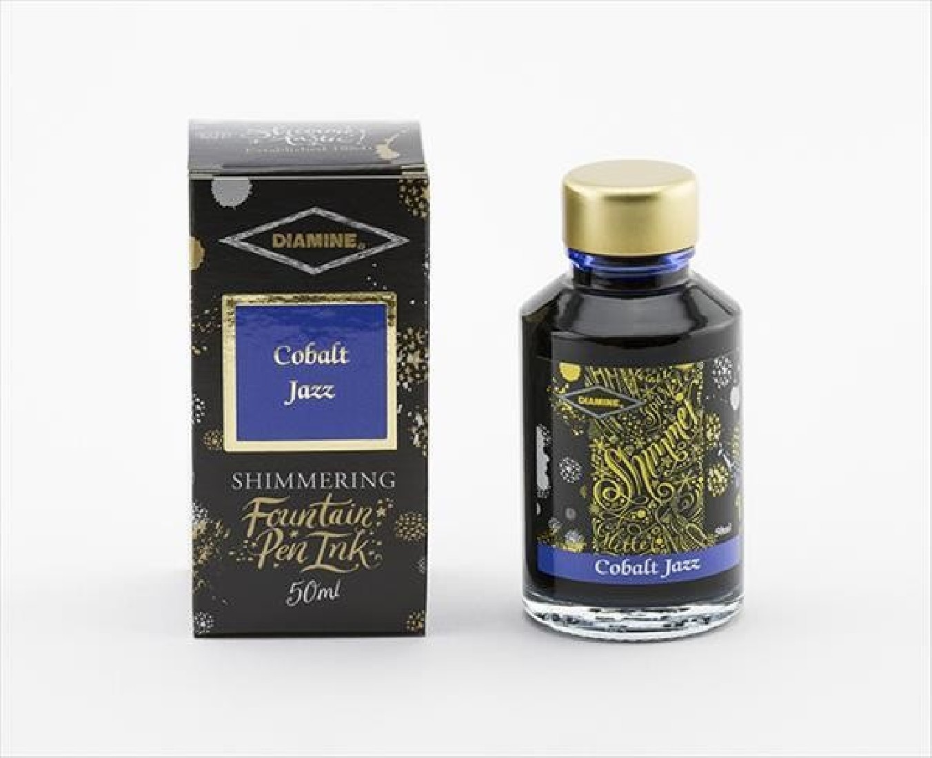 Diamine 50ml Cobalt Jazz Fountain pen shimmer ink bottle