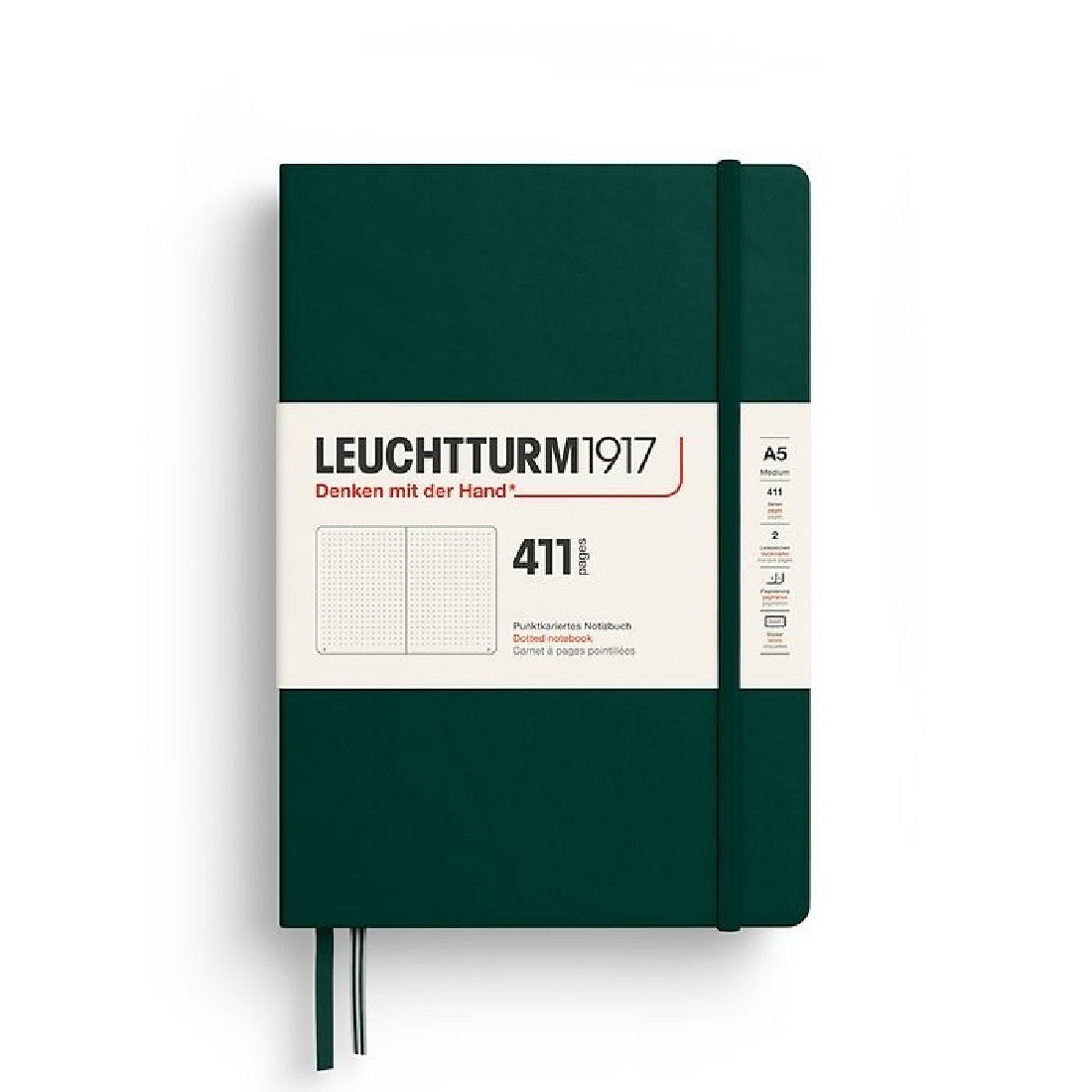 Leuchtturm 1917 Notebook A5 411p Forest Green Dotted Hard Cover
