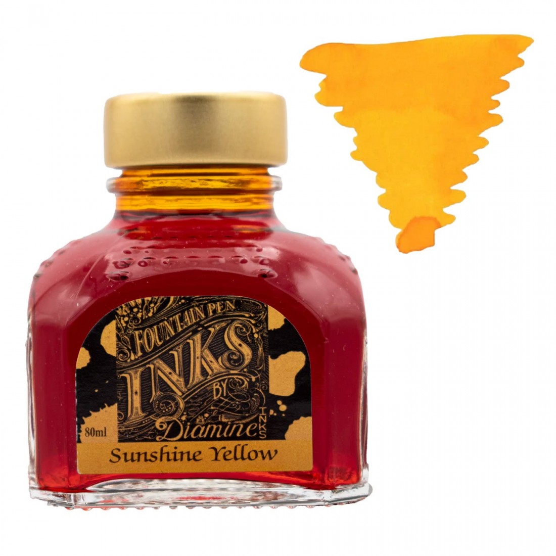Diamine 80ml Sunshine Yellow Ink Bottle