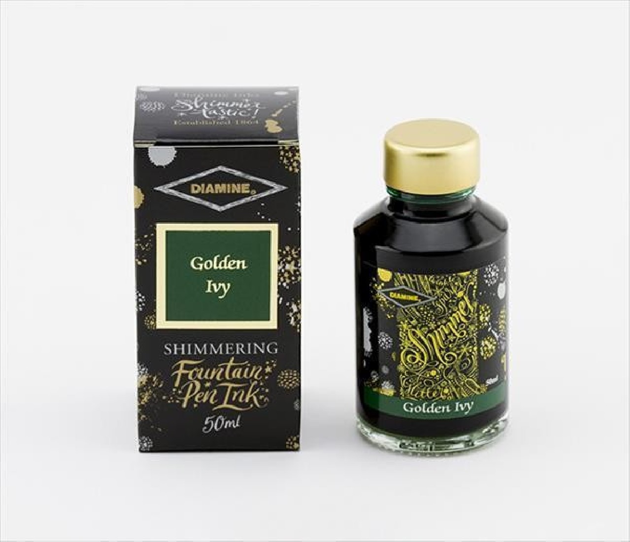Diamine 50ml Golden Ivy Fountain pen shimmer ink bottle
