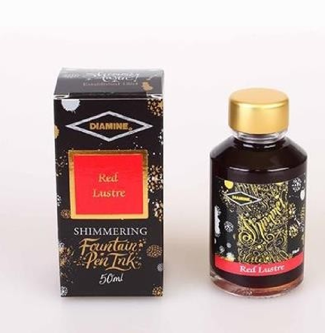Diamine 50ml Red Lustre Fountain pen shimmer ink bottle