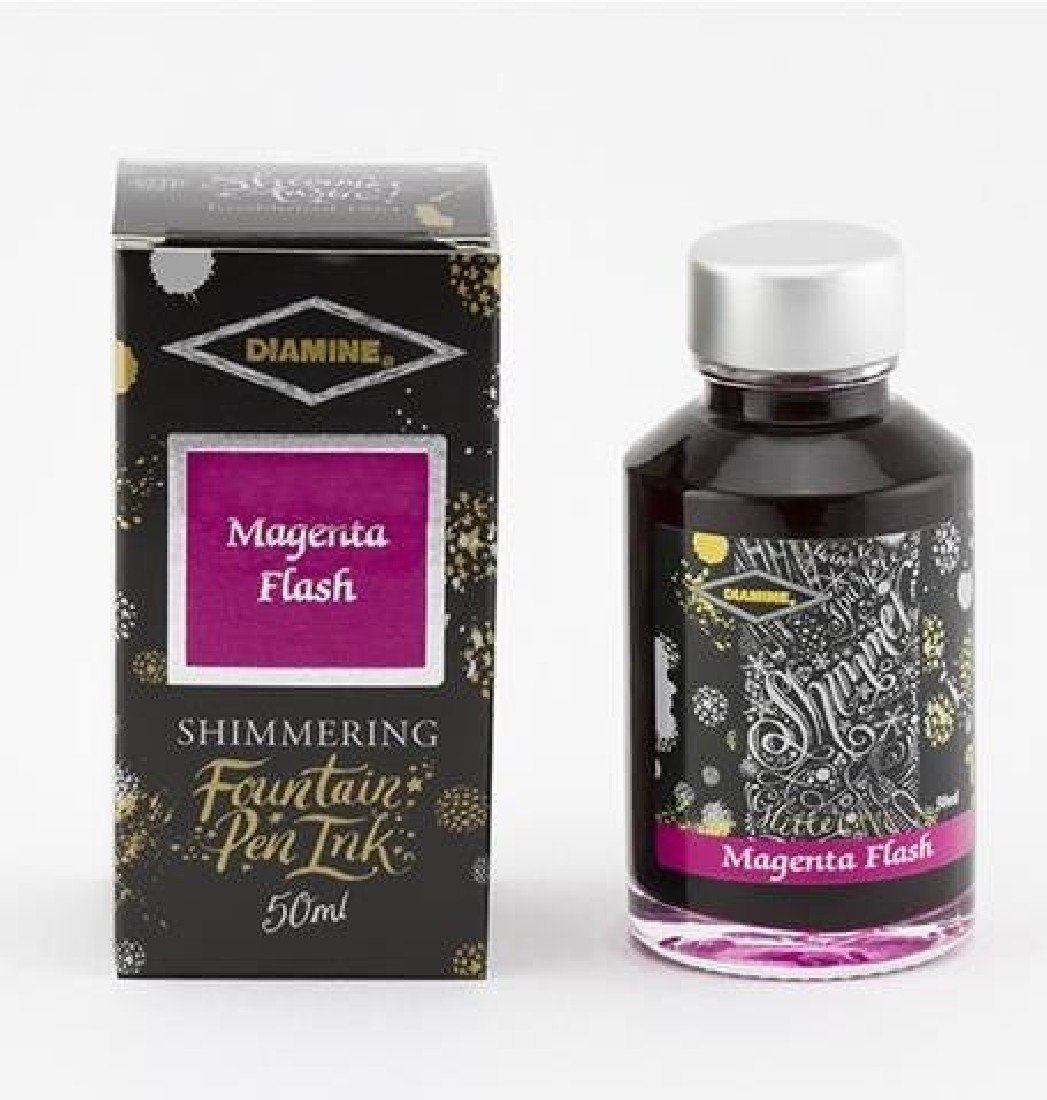 Diamine 50ml Magenta Flash Fountain pen shimmer ink bottle