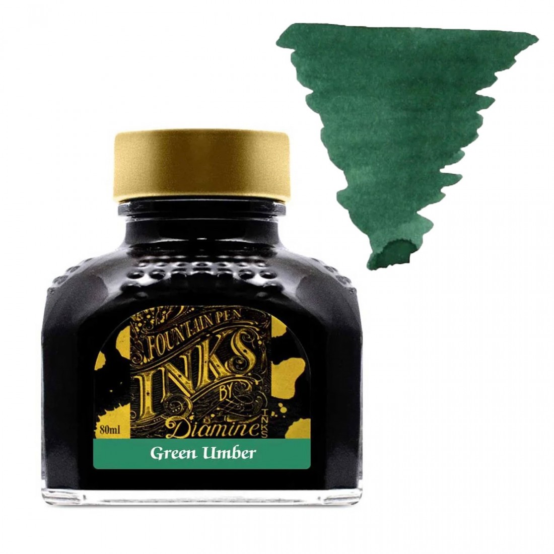 Diamine 80ml Green Umber Ink Bottle
