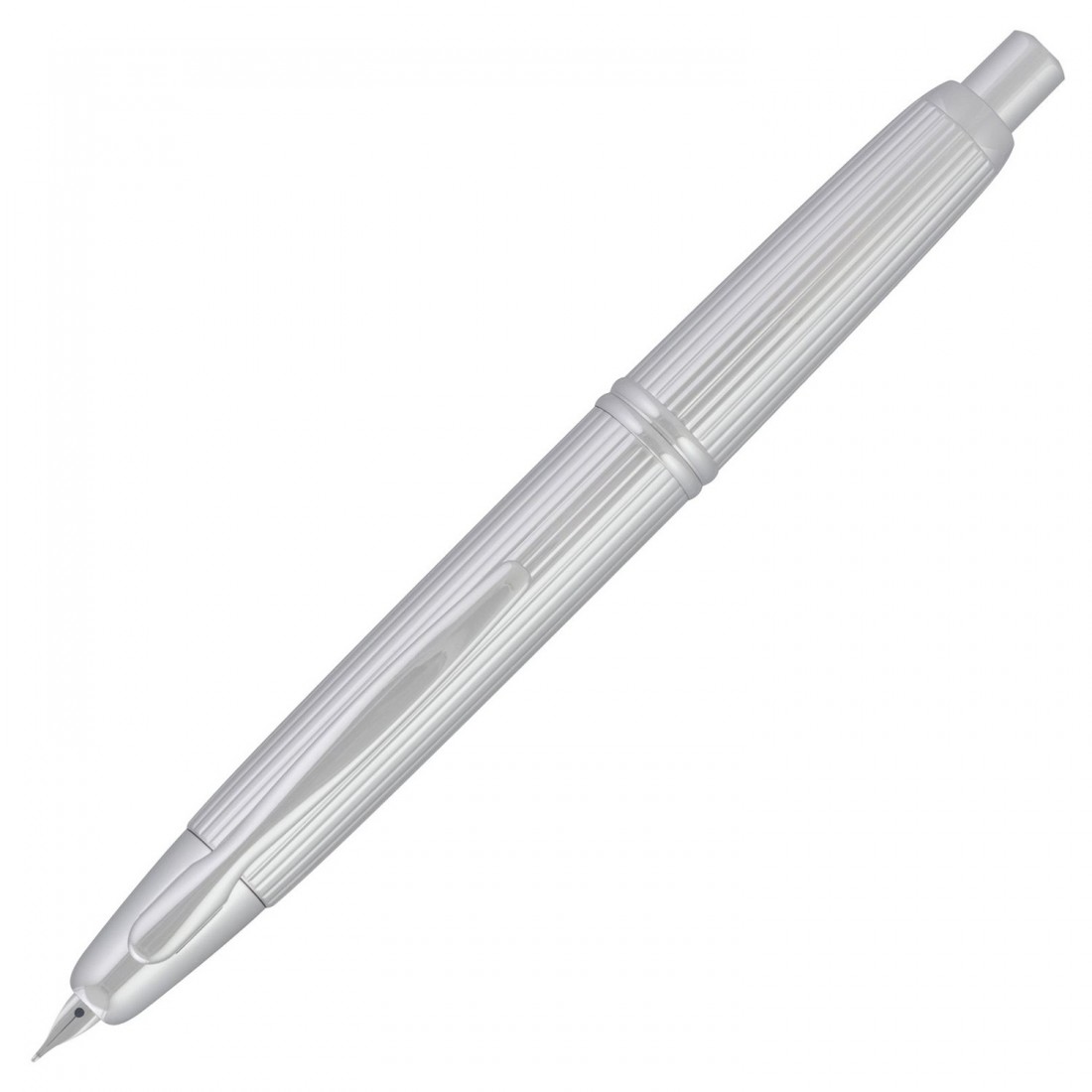 Pilot Capless (Vanishing Point) Metal striped Silver Rhodium Fountain pen FC-2700RR-S