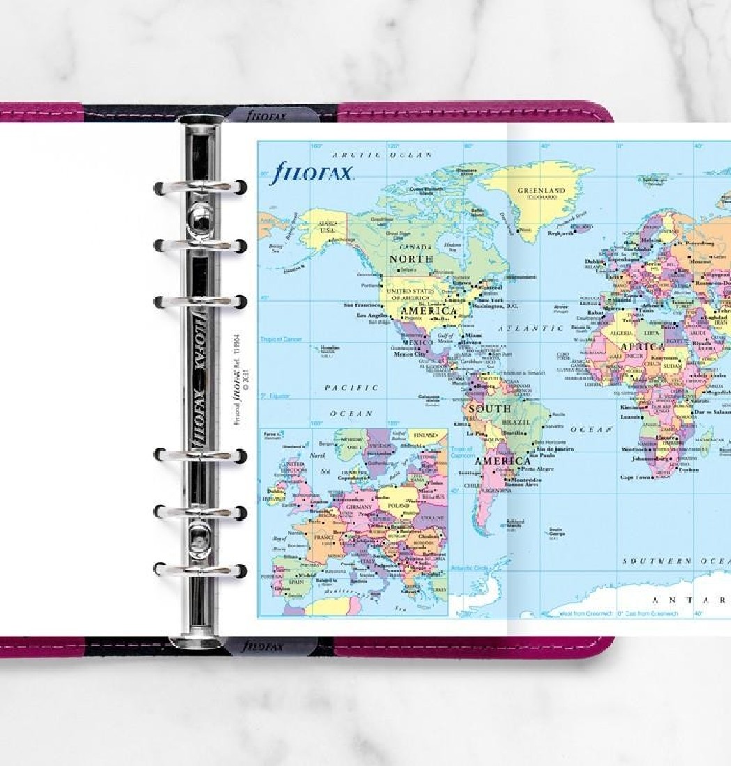 Filofax Refill Personal World Map 131904.