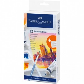 Faber Castell Watercolour cardboard wallet of 12, incl. mixing palette 169612 Fc