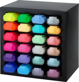 Faber Castell Highlighter Desk Set of 24pcs Chisel Tip Markers, Metallic, Neon, and Pastel Set - Thin No Bleed Highlighters 254602