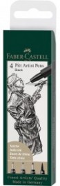 Faber Castell India Ink 4 Pitt Artist Pens black Set 167100