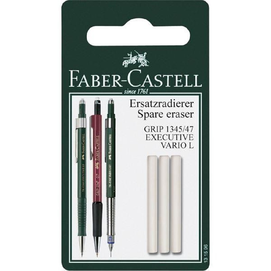 Faber Castell spare erasers for mechanical pencil for Grip 1345/47 set of 3, 131596