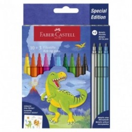 Faber Castell μαρκαδόροι 13pcs, felt tip pens, Dino, special edition 554214