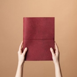 Paper Republic grand voyageur A4  berry red  leather journal.