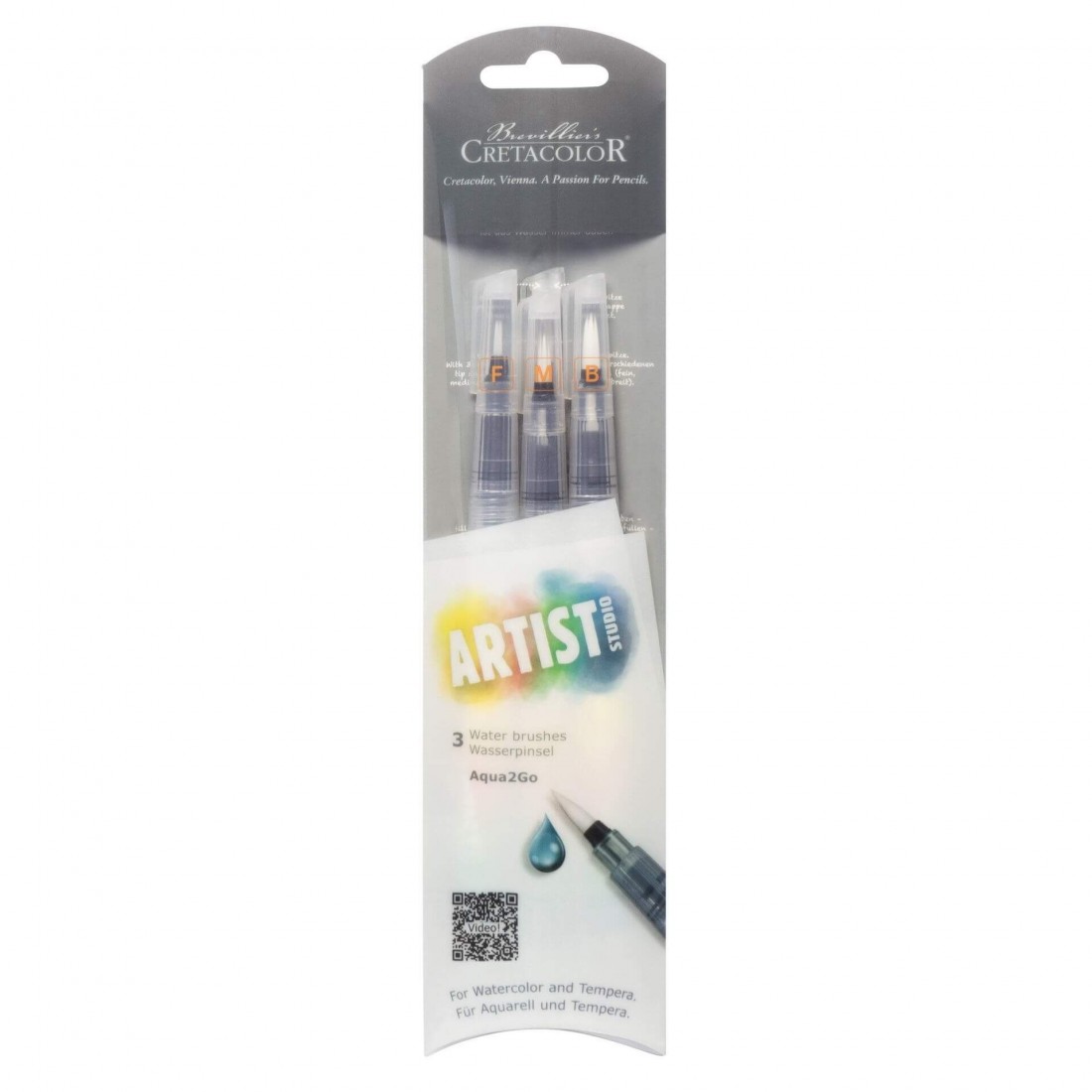 Cretacolor Water Brushes F-M-B Artist Studio 3pcs 43039