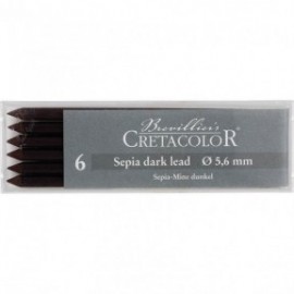 Cretacolor Dark Sepia Dry 5.6mm set of 6,  26332