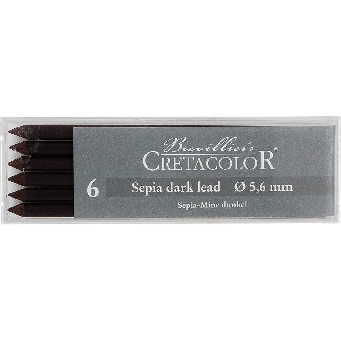 Cretacolor Dark Sepia Dry 5.6mm set of 6,  26332