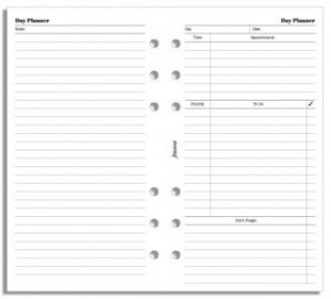 REFILL PERSONAL DAY PLANNER UNDATED 131319 FILOFAX FX
