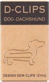 Midori Paper Clip, D-Clips Mini Box, Dachshund, 12 Pieces 43345-006