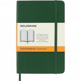 Notebook Pocket 9x14 Ruled Myrtle Green Soft Cover, Moleskine