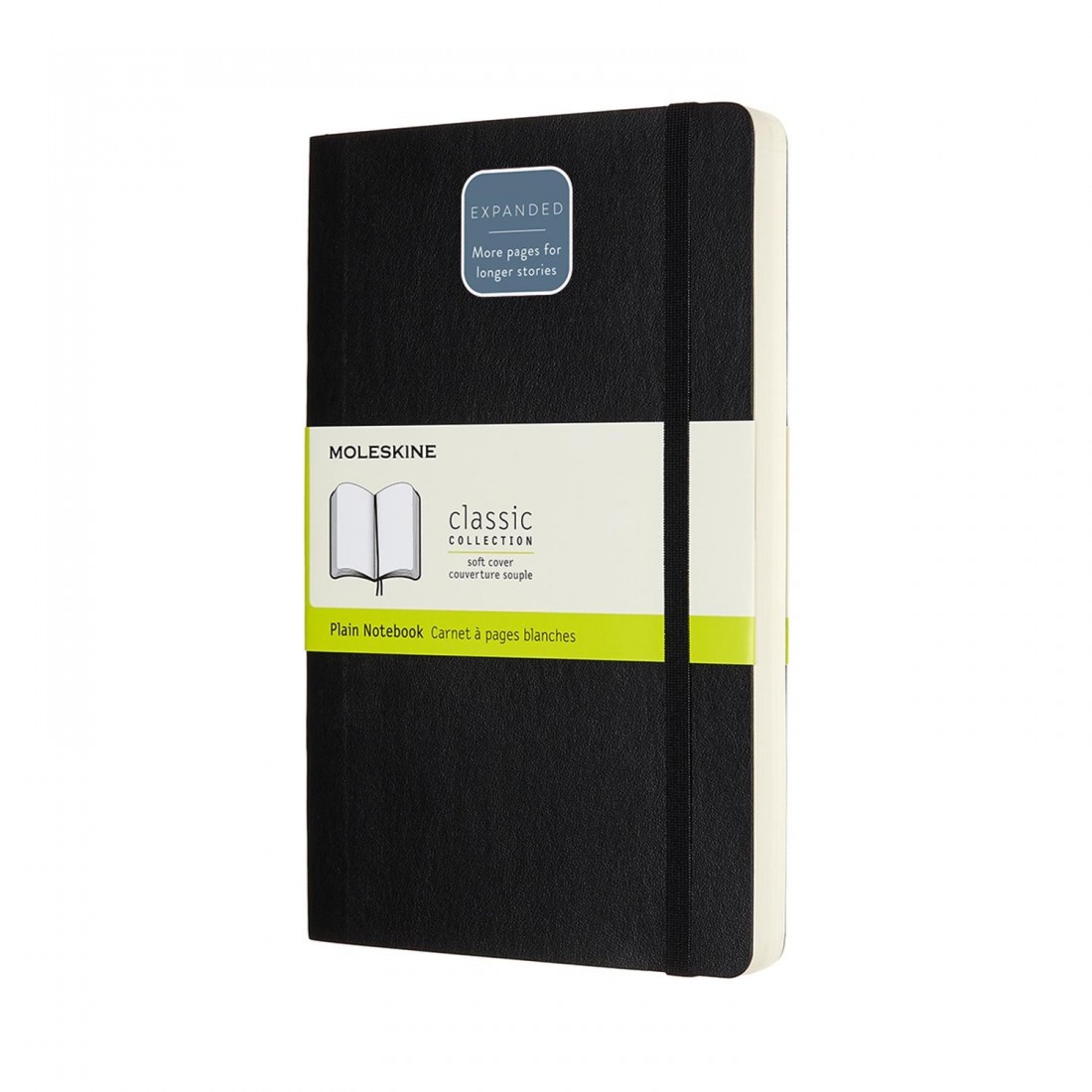 Notebook Large 13x21 Plain Expanded Version Black Soft Cover Moleskine