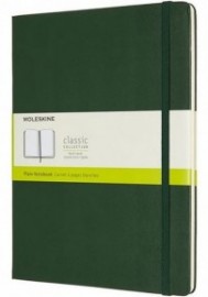 Notebook Extra Large 19x25 Plain Myrtle Green Hard Cover, Moleskine
