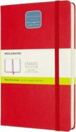 Moleskine Notebook Plain Expanded Version Large 13x21 Red Hard Cover