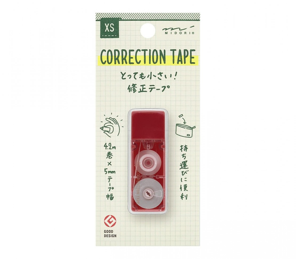 Midori XS (extra small)  Correction Tape Deep Red  35516006